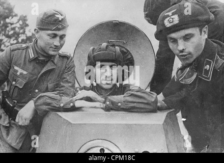 Tedesco e soldati russi in Polonia, 1939 Foto Stock