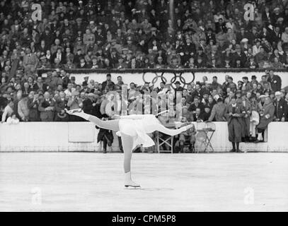 La figura pattinare alla Olimpiadi invernali gamees a Garmisch-Partenkirchen, 1936 Foto Stock