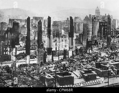 Terremoto in San Francisco, 1906 Foto Stock