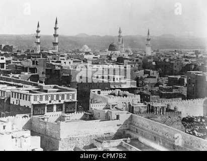 Vista della Medina sotto il controllo dell'Impero Ottomano, 1916 (foto b/n) Foto Stock