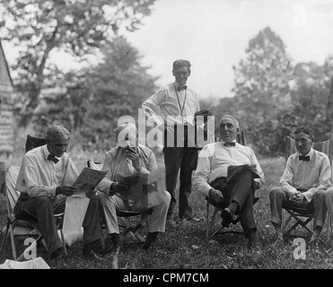 Henry Ford, Thomas Edison, George cristiano, Warren Harding e Harvey Firestone, 1921 Foto Stock