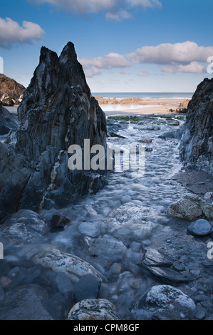 Dawn, Woolacombe Bay, Devon Foto Stock