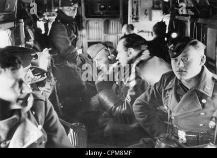 I soldati tedeschi durante i combattimenti in Norvegia, 1940 Foto Stock