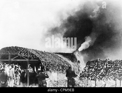 Batteria tedesca a Atlantic Wall, 1942 Foto Stock