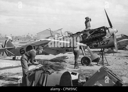 Aerei da combattimento Messerschmitt Me 109 del tedesco della Legione Condor in Spagna, 1939 Foto Stock