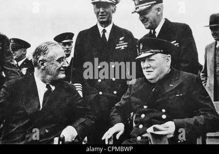 Roosevelt con Winston Churchill, 1943 Foto Stock