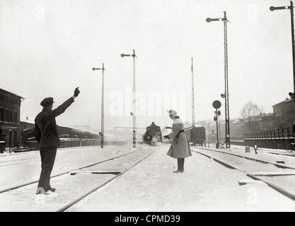 Sciopero ferroviario nell'impero tedesco, 1922 Foto Stock