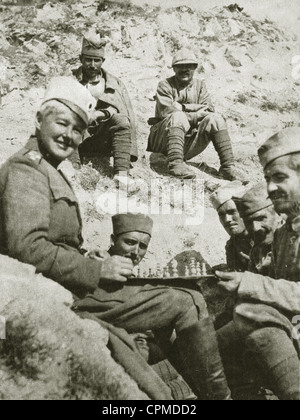 Soldati serbi durante la Prima Guerra Mondiale, 1918 Foto Stock