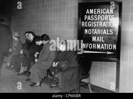 Gli ebrei emigranti in Francia, 1939 Foto Stock