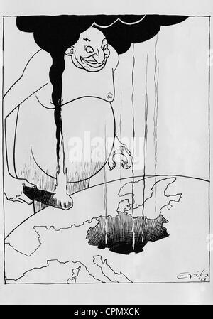 Anti-Semitic caricatura, 1943 Foto Stock