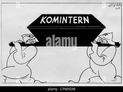 Anti-Semitic caricatura, 1943 Foto Stock