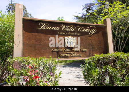 Buena Vista Winery, California del premio più antico produttore di vino, fondata nel 1857, Sonoma, CA, Stati Uniti d'America Foto Stock