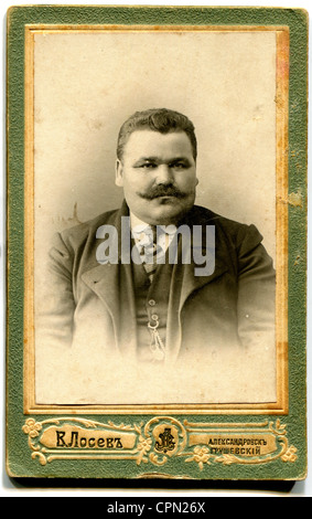 Uomo grasso con un baffi Foto Stock