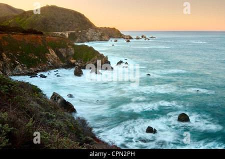 Bella vista costiera di Big Sur in California. Foto Stock