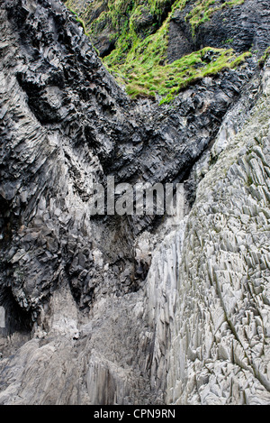 Close-up della colonna di basalto, Islanda Foto Stock