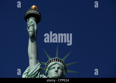 In prossimità della zona di testa a New York città Statua della Libertà Foto Stock