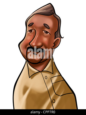 Giovani grande naso baffi uomo Foto Stock