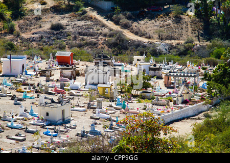 Vista del cimitero di 'Todos Santos' Baja Messico Foto Stock