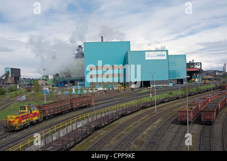 La Krupp Mannesmann stabilimento siderurgico Duisburg Germania Foto Stock