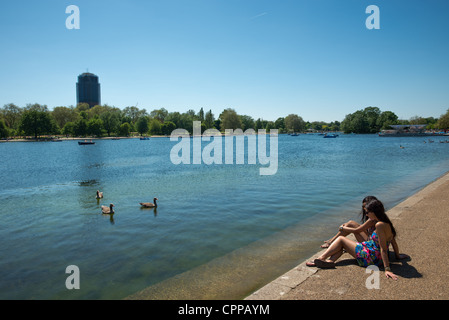 La Serpentina, Hyde park, Inghilterra. Foto Stock