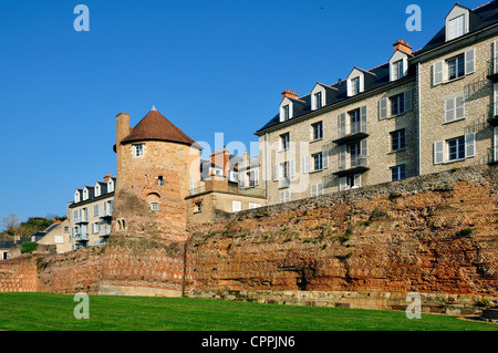 Il vecchio muro di cinta e mantenere a Le Mans, Pays de la Loire regione nel nord-ovest della Francia Foto Stock