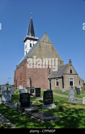 La vecchia chiesa e cimitero di Den Hoorn sull isola di Texel, Paesi Bassi Foto Stock