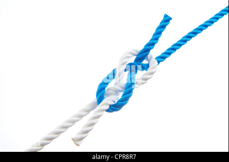 Carrick bend isolati su sfondo bianco Foto Stock