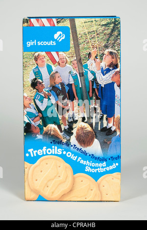 Una scatola di Trefoils Girl Scout cookie. Foto Stock