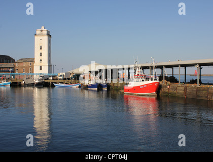 Tyneside, North East England, Regno Unito, 25 maggio 2012 - barche da pesca a North Shields Fish quay, Northumberland. Foto Stock