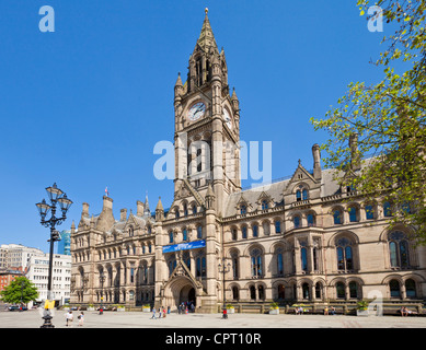 Manchester town hall e Albert Square il centro città di Manchester Greater Manchester Inghilterra UK GB EU Europe Foto Stock