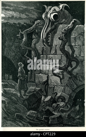 Il nodose mostro. Illustrazione da la leggenda di Croquemitaine da Gustave Doré Foto Stock