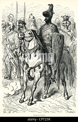 Roland impareggiabile. Illustrazione da la leggenda di Croquemitaine da Gustave Doré Foto Stock