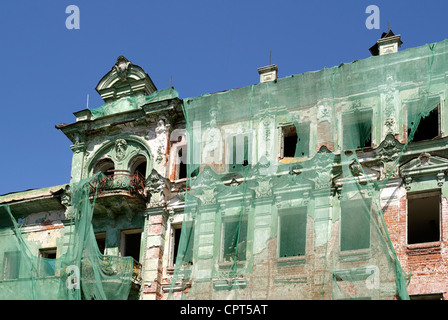 Restauro di vecchi edifici e pareti a Kazan, il Tatarstan, Russia Foto Stock