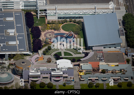 Fotografia aerea il Moscone Convention Center di San Francisco e Museo Zeum Foto Stock