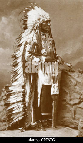 Young-Man-Afraid-Of-His-Horses, capo degli Oglala Sioux indios, USA (1870) Foto Stock