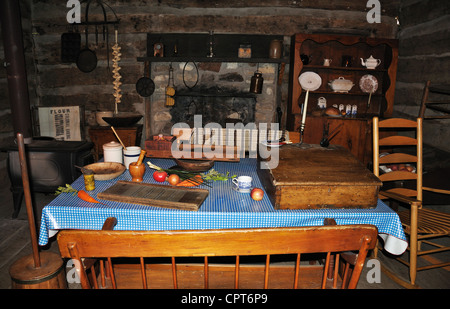 Log Cabin Village Museum, Fort Worth, Texas, Stati Uniti d'America Foto Stock