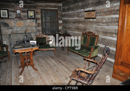 Log Cabin Village, Fort Worth, Texas, Stati Uniti d'America Foto Stock