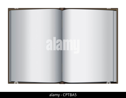 Libro aperto con pagine vuote. Foto Stock