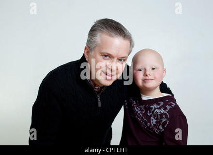 Padre e Figlio con la sindrome di Down, ritratto Foto Stock