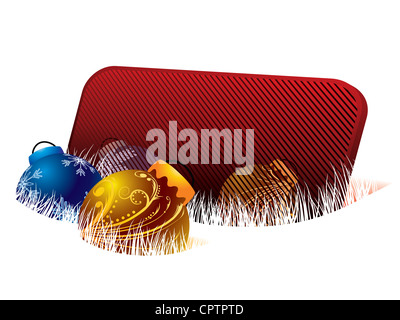 Palle di Natale con banner Foto Stock