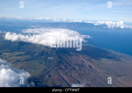 Elk284-5033 Hawaii, Lanai, isola dall'aria Foto Stock