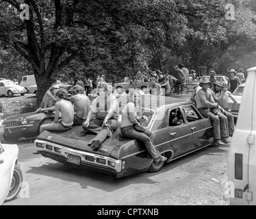 Secondo Atlanta Pop Festival 1970, caricato l'auto Foto Stock