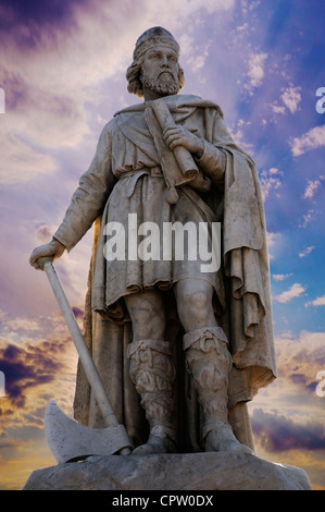 Statua di Alfredo il Grande, Wantage, Oxfordshire, Inghilterra, Regno Unito. Foto Stock