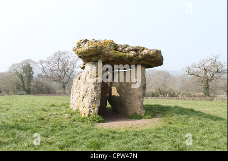 St, Lythans, interramento, camera megalitiche, Dolmen, Galles Foto Stock