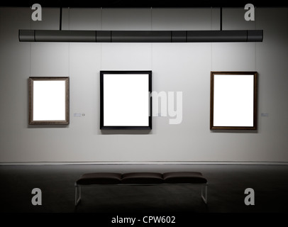 Fustellato cornici in galleria vuota Foto Stock