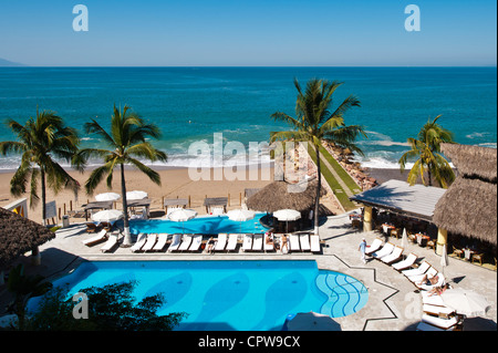 Messico, Puerto Vallarta. Villa Premiere Hotel & Spa, Los Muertos Beach, Puerto Vallarta, Messico. Foto Stock