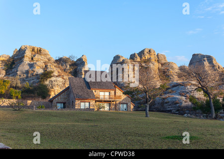 Guest accommodation in Le Relais de la Reine, hotel di lusso, Ranohira, vicino Isalo National Park, Madagascar Foto Stock