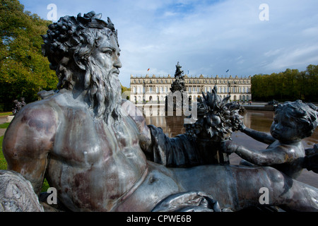 Mitologia La figura a Konigschloss castello Herrenchiemsee su Herren Insel isola il Lago Chiemsee, Baden-Wurttenberg, Baviera, Germania Foto Stock