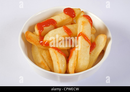 In casa fritto tripla fittamente-CUT POTATO CHIPS Foto Stock