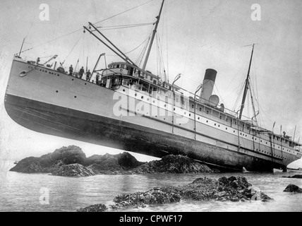 S.S. La principessa può naufragare il 5 agosto, 1910, Isola di sentinella, Alaska Foto Stock